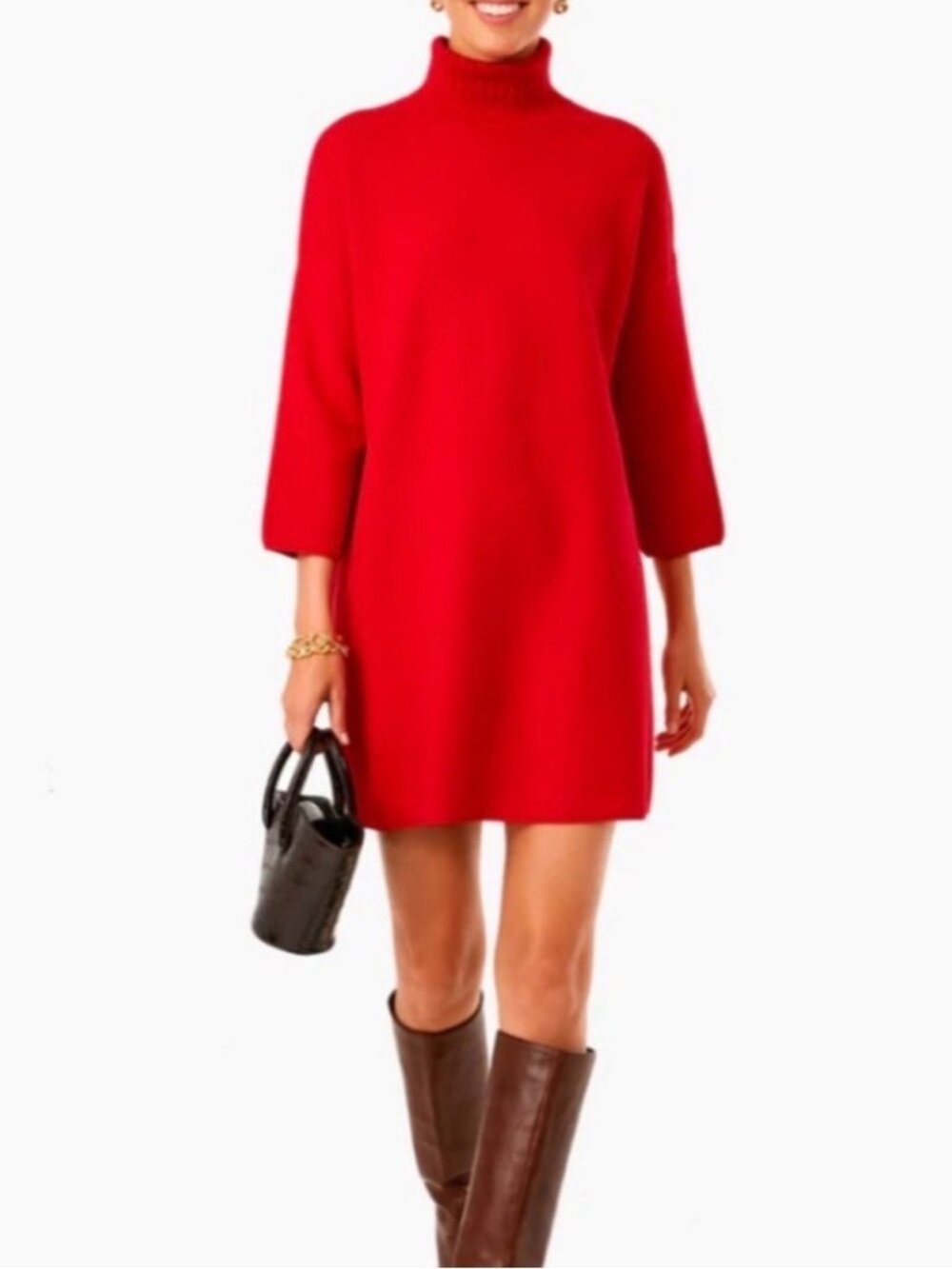Tuckernuck Pomander Place Red Vivianne Sweater Turtleneck Dress XS NEW